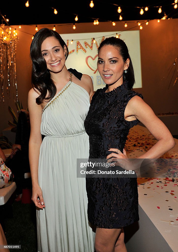 Actresses Emmy Rossum and Olivia Munn attend Lanvin And Living Beauty