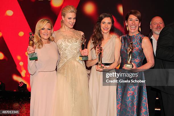 Helene Fischer, Larissa Marolt, Miriam Stein and Adele Neuhauser attend the 25th Romy Award 2014 at Hofburg Vienna on April 26, 2014 in Vienna,...