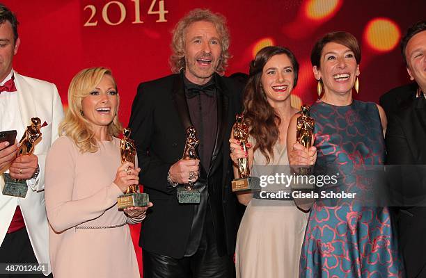 Helene Fischer, Thomas Gottschalk, Miriam Stein and Adele Neuhauser attend the 25th Romy Award 2014 at Hofburg Vienna on April 26, 2014 in Vienna,...