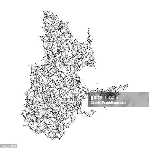 quebec map network black and white - quebec stock illustrations
