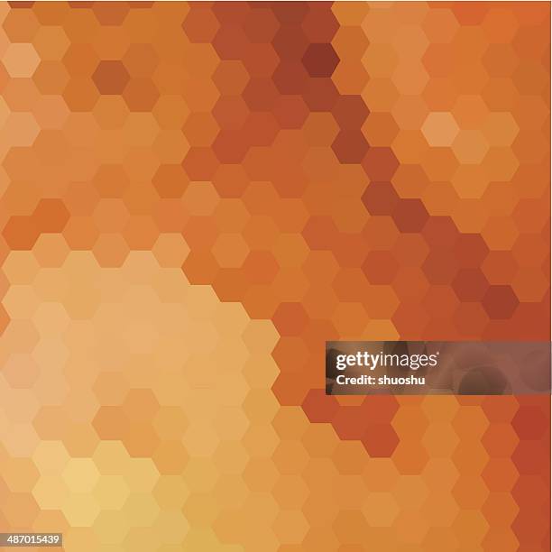 abstract brown hexagon pattern background - bee hive stock illustrations