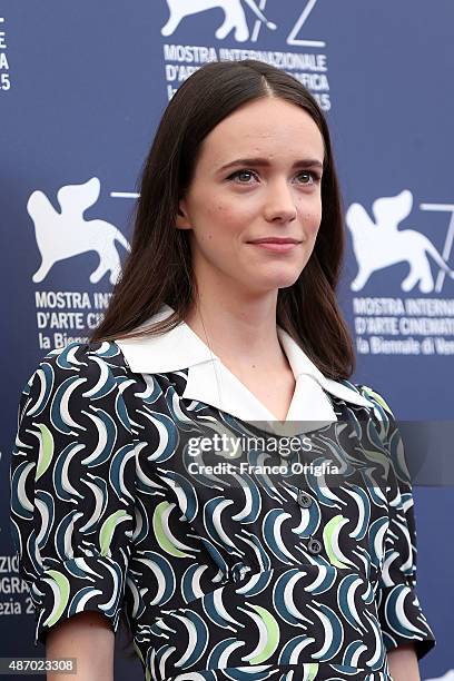 Stacy Martin attends a photocall for 'The Childhood Of A Leader' during the 72nd Venice Film Festival at Palazzo del Casino on September 5, 2015 in...
