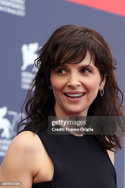 Juliette Binoche attends a photocall for 'The Wait' during the 72nd Venice Film Festival at Palazzo del Casino on September 5, 2015 in Venice, Italy.