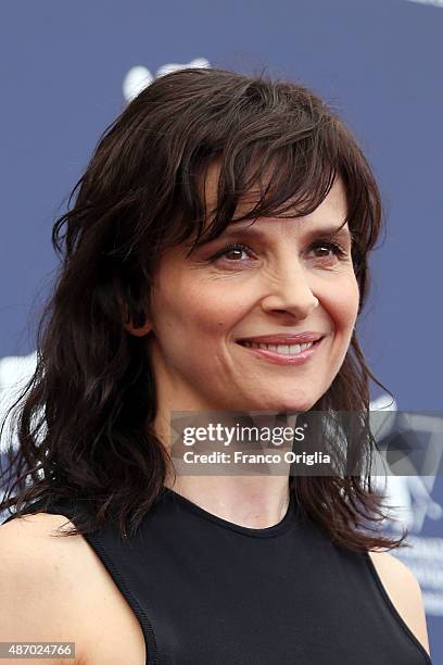 Juliette Binoche attends a photocall for 'The Wait' during the 72nd Venice Film Festival at Palazzo del Casino on September 5, 2015 in Venice, Italy.