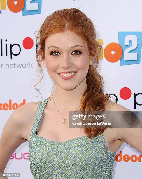 Actress Katherine McNamara attends the Lollipop Theater Network's A Night Under The Stars at Nickelodeon Animation Studio on April 26, 2014 in...