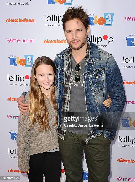 Actor Peter Facinelli and daughter Lola Ray Facinelli attend the Lollipop Theater Network's A Night Under The Stars at Nickelodeon Animation Studio...