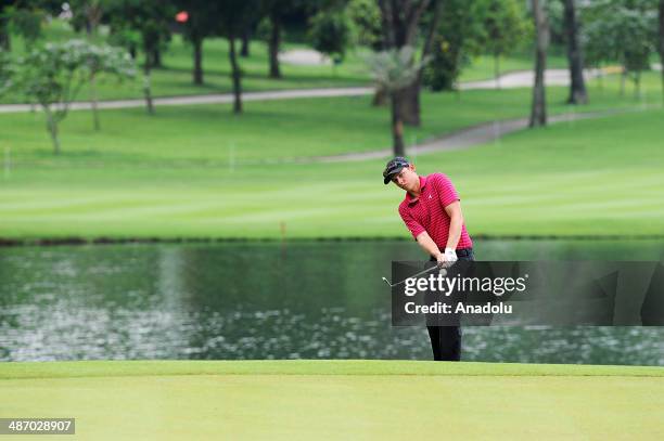 Cameron Smith of Australia in action during the final round of the CIMB Niaga Indonesian Masters at Royale Jakarta Golf Club on April 27, 2014 in...