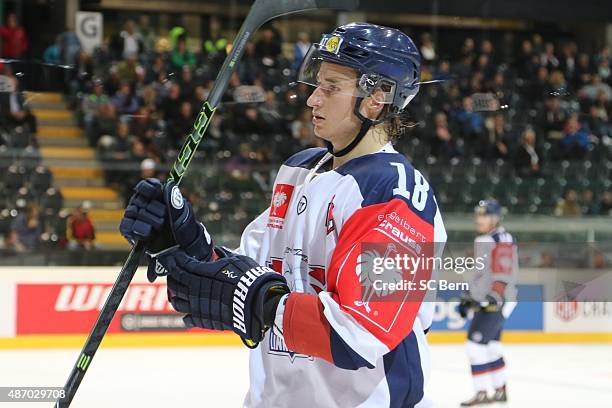 Lilja Jakob of Linkoping HC during the Champions Hockey League group stage game between SC Bern and Linkoping HC on September 5, 2015 in Bern,...