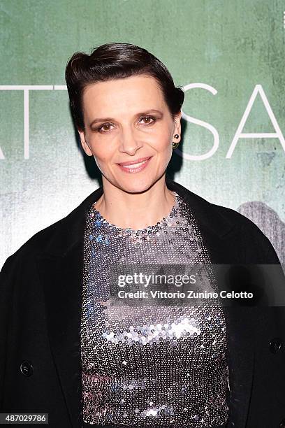 Actress Juliette Binoche attends a cocktail reception for 'The Wait' hosted by Tiffany & Co. During the 72nd Venice Film Festival at Terrazza...