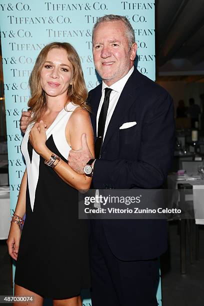 Fabio Conversi and Benedetta Conversi attend a cocktail reception for 'The Wait' hosted by Tiffany & Co. During the 72nd Venice Film Festival at...