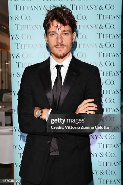 Actor Antonio Folletto attends a cocktail reception for 'The Wait' hosted by Tiffany & Co. During the 72nd Venice Film Festival at Terrazza Biennale...