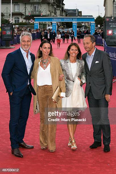 David Ginola, his wife Coraline and guests attend the 'Life' Premiere during the 41st Deauville American Film Festival on September 5, 2015 in...