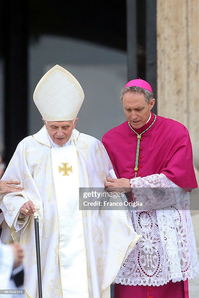 Pope John Paul II And Pope John XXIII Are Declared Saints During A Vatican Mass