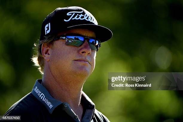 Charley Hoffman of the United States walks off the fourteen tee box during round two of the Deutsche Bank Championship at TPC Boston on September 5,...