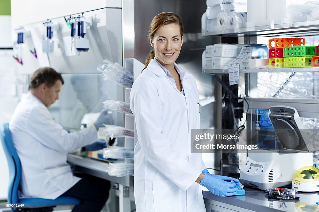 Portrait of confident female scientist