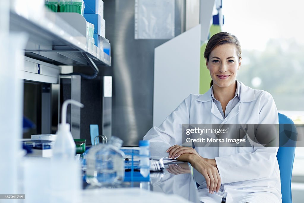 Portrait of smiling female scientists