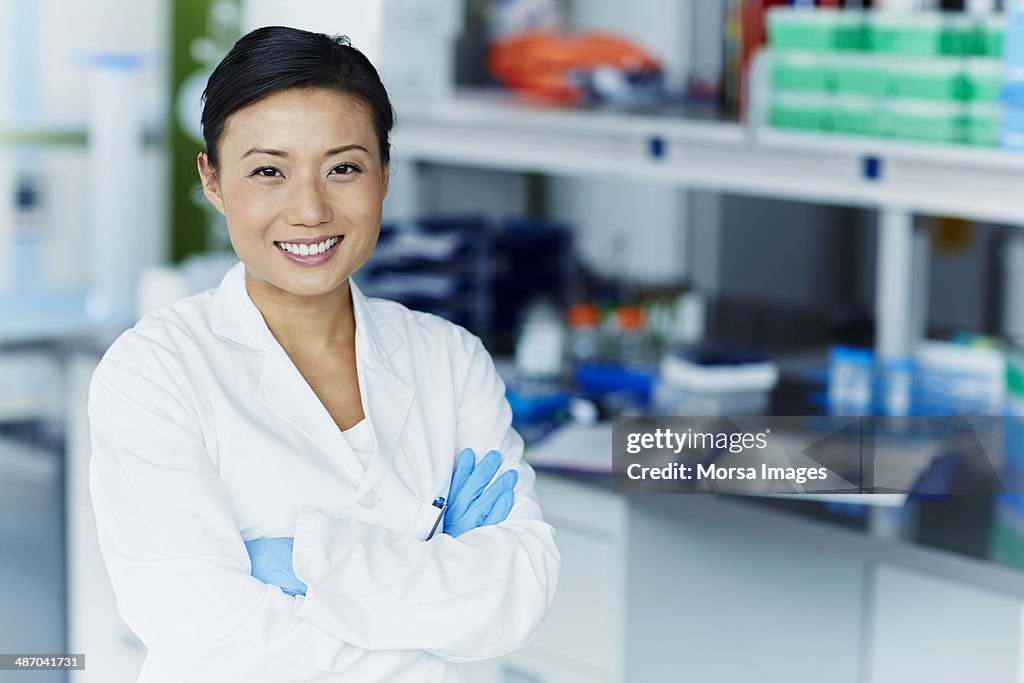 Portrait of confident female scientist