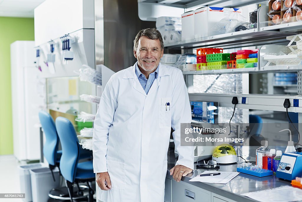Portrait of smiling male scientist