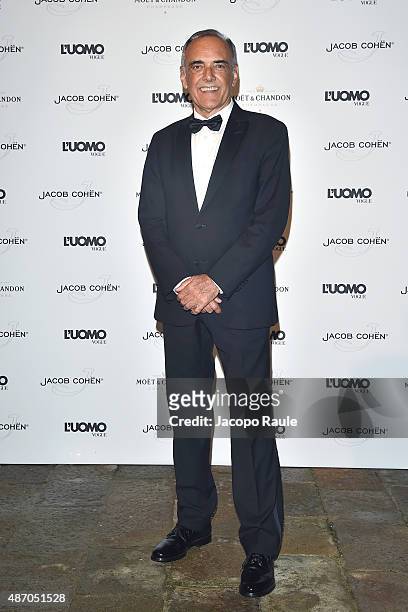Alberto Barbera attends the 'Being The Protagonist' Party hosted By L'Uomo Vogue during the 72nd Venice Film Festival at San Clemente Palace Hotel on...