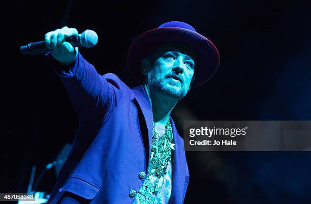Boy George performs with Culture Club at the Eventim Apollo on September 5, 2015 in London, England.