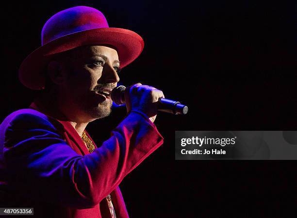 Boy George performs with Culture Club at the Eventim Apollo on September 5, 2015 in London, England.