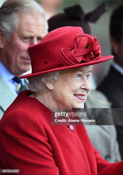 Queen Elizabeth ll and Prince Charles, Prince of Wales attend the Braemar Highland Games on September 05, 2015 in Braemar, Scotland. There has been...