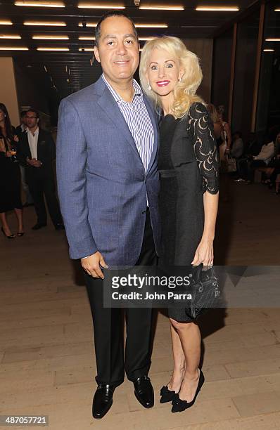 DonPeebles and Katrina Peebles attend the Haute Living Miami Haute 100 Dinner Presented By Dom Perignon And Jade Signature at PAMM Art Museum on...