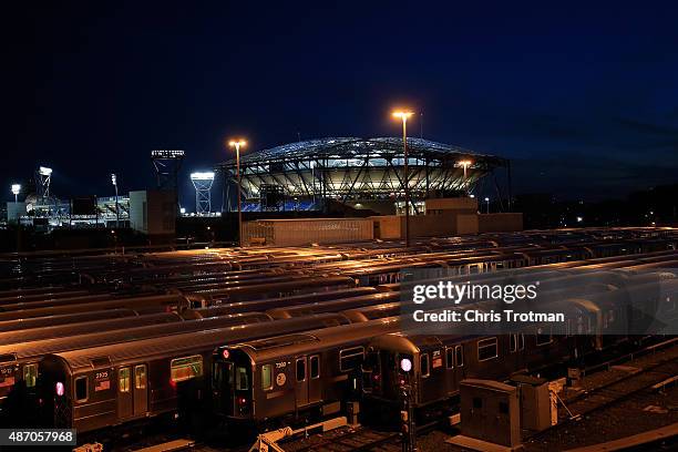 General view of the Arthur Ashe Stadium on day six of the 2015 U.S. Open at the USTA Billie Jean King National Tennis Center on September 5, 2015 in...