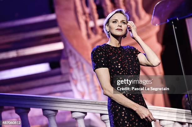 Her Serene Highness Princess Charlene of Monaco attends the 2015 Princess Grace Awards Gala With Presenting Sponsor Christian Dior Couture at Monaco...