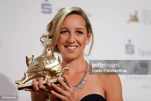 Franziska Preu§ attends Madeleine At Goldene Henne 2015 on September 05, 2015 in Berlin, Germany.