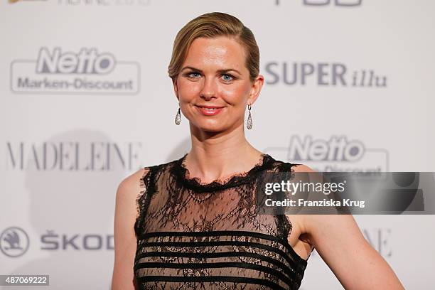 Britta Steffen attends Madeleine At Goldene Henne 2015 on September 05, 2015 in Berlin, Germany.