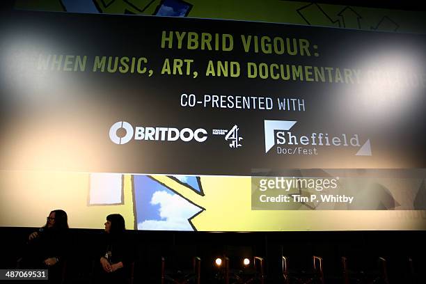 Panellists Iain Forsyth and Jane Pollard attend the 'Hybrid Vigour: When Music, Art & Doc Collide' Panel Event during the Sundance London Film and...