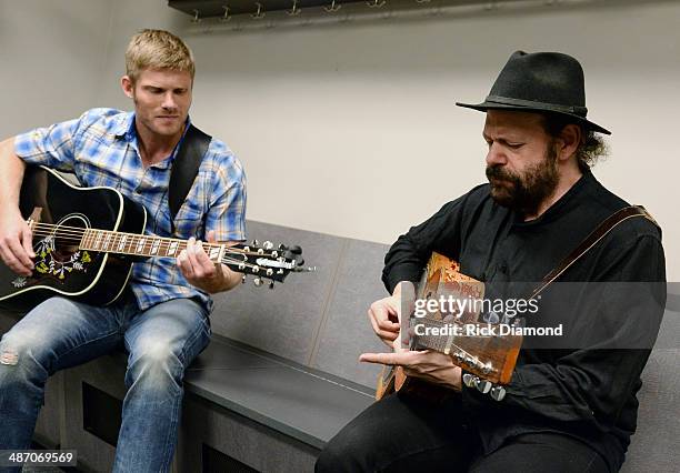 S Nashville cast member Chris Carmack and Recording Artist Colin Linden backstage at St. Jude Country Music Marathon & Half Marathon Presented By...