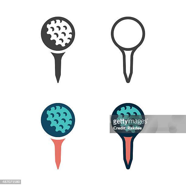 golf tee icon - golf ball stock illustrations