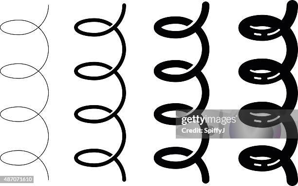 vector spring, loop, or coil - coiled spring stock illustrations