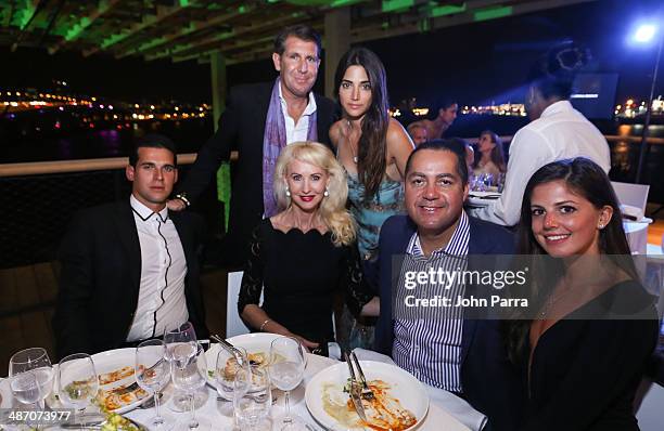 Oren Alexander, Michael Capponi, Katrina Peebles, Don Peebles and Lauren Fitzpatrick attend the Haute Living Miami Haute 100 Dinner Presented By Dom...