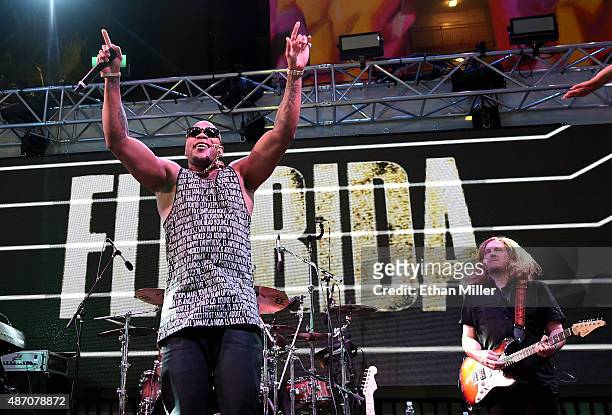 Rapper Flo Rida performs as part of The Road to Life is Beautiful Summer Concert Series at Foxtail Pool at SLS Las Vegas on September 5, 2015 in Las...