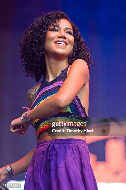 Jhen Aiko performs on Day 1 at the 2015 Bumbershoot Festival at Seattle Center on September 5, 2015 in Seattle, Washington.
