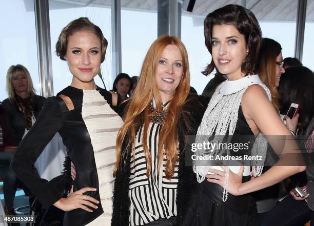 Alena Gerber, designer Rebekka Ruetz and Marie Nasemann attend the Rebekka Ruetz Fashion Show at Top Mountain Star on April 26, 2014 at Hochgurgl...