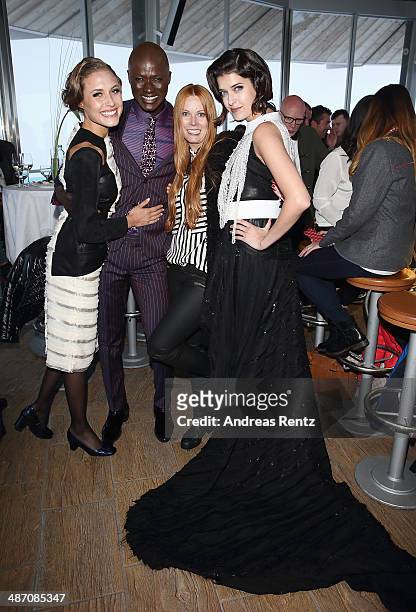 Alena Gerber, Papis Loveday, designer Rebekka Ruetz and Marie Nasemann attend the Rebekka Ruetz Fashion Show at Top Mountain Star on April 26, 2014...