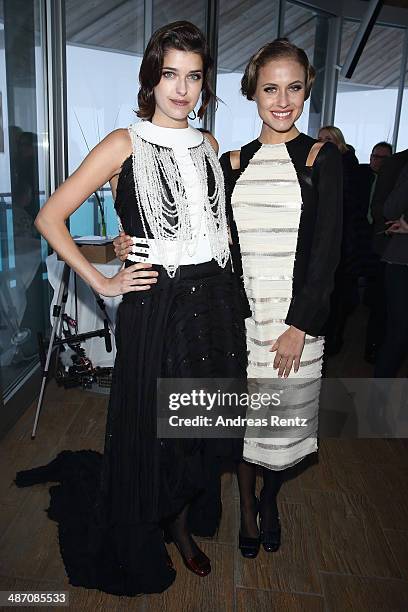 Marie Nasemann and Alena Gerber attend the Rebekka Ruetz Fashion Show at Top Mountain Star on April 26, 2014 at Hochgurgl near Solden, Austria.