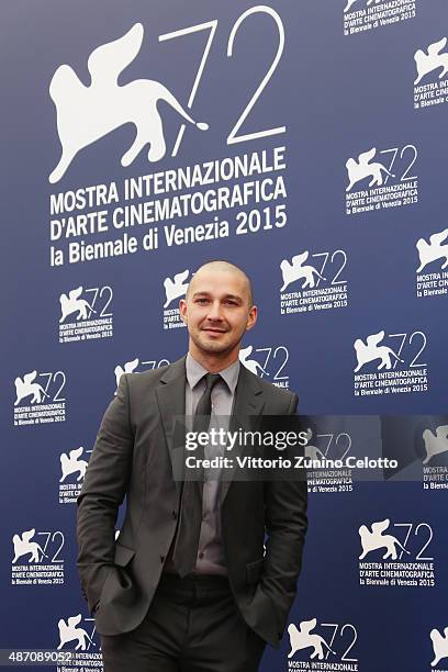 Shia LaBeouf attends a photocall for 'Man Down' during the 72nd Venice Film Festival at on September 6, 2015 in Venice, Italy.