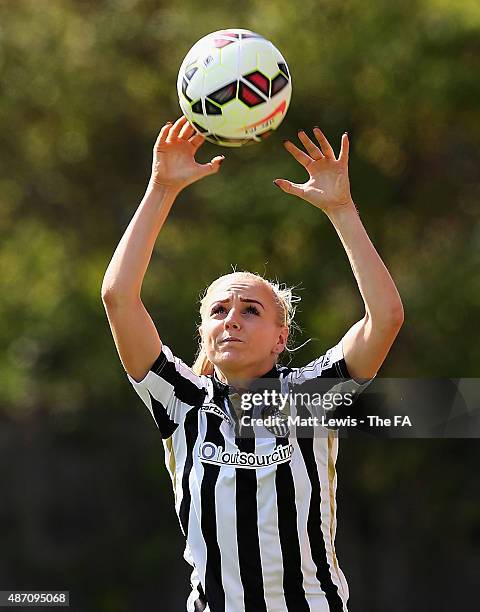 Alex Greenwood of Notts County Ladies in action during the FA WSL match between Chelsea Ladies FC and Notts County Ladies FC on September 6, 2015 in...