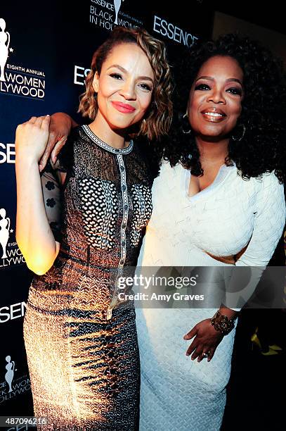 Carmen Ejogo and Oprah Winfrey attend the 8th Annual ESSENCE Black Women in Hollywood Luncheon on February 19, 2015 in Beverly Hills, California.