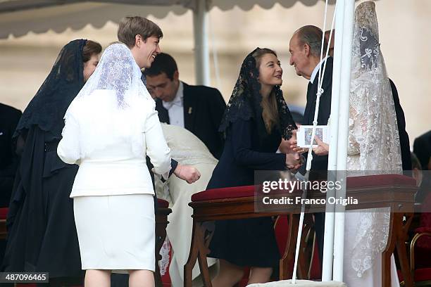 Maria Teresa of Luxembourg , Prince Louis of Luxembourg, Princess Tessy of Luxembourg, King Juan Carlos and Queen Sofia of Spain attend the...