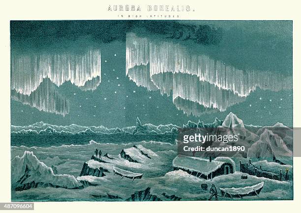 aurora borealis in high latitudes - aurora borealis 幅插畫檔、美工圖案、卡通及圖標