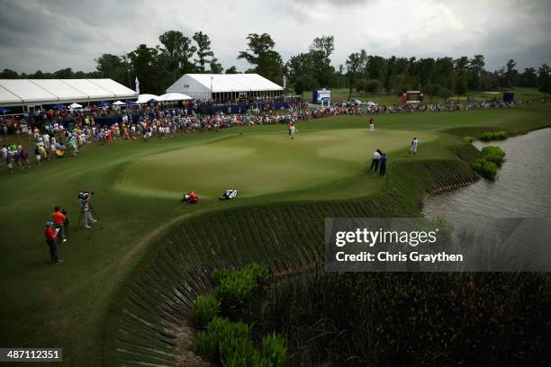 General view of the 9th green during the Final Round of the Zurich Classic of New Orleans at TPC Louisiana on April 27, 2014 in Avondale, Louisiana.