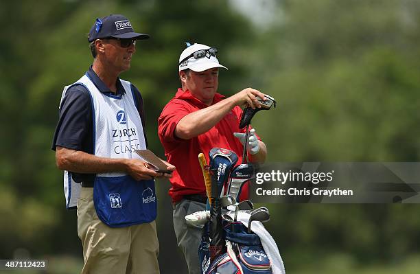 Andrew Svoboda takes his shot on the 6th during the Final Round of the Zurich Classic of New Orleans at TPC Louisiana on April 27, 2014 in Avondale,...