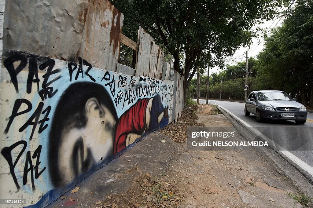 BRAZIL-SYRIA-MIGRANTS-GRAFFITI