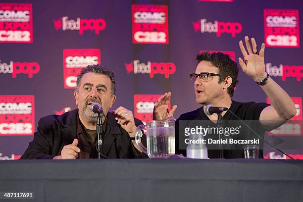 Saul Rubinek and Eddie McClintock attend the 2014 Chicago Comic and Entertainment Expo at McCormick Place on April 27, 2014 in Chicago, Illinois.
